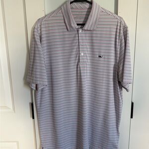 Vineyard Vines Red and Blue Striped Polo Shirt